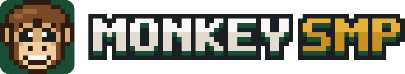 The Monkey SMP logo: a pixel-art monkey on a green tile beside the words MONKEY SMP